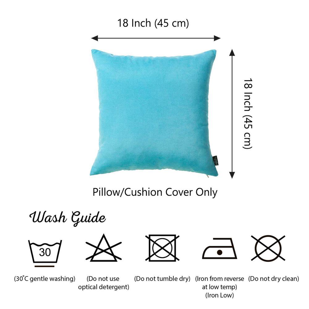 Set of 2 Aqua Blue Brushed Twill Decorative Throw Pillow Covers - 355342. Picture 3