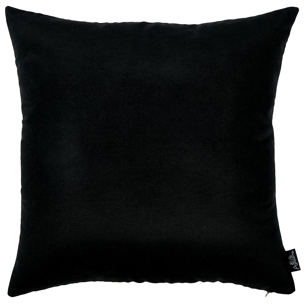 Set of 2 Black Brushed Twill Decorative Throw Pillow Covers - 355351. Picture 1