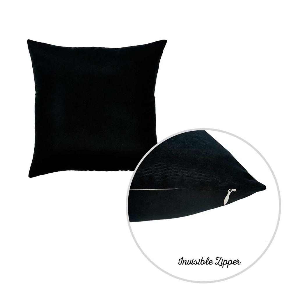 Set of 2 Black Brushed Twill Decorative Throw Pillow Covers - 355351. Picture 2