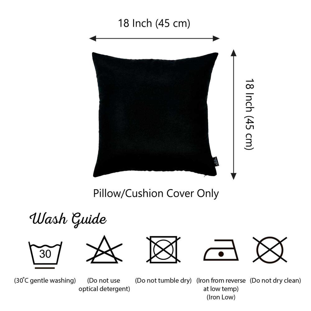 Set of 2 Black Brushed Twill Decorative Throw Pillow Covers - 355351. Picture 3