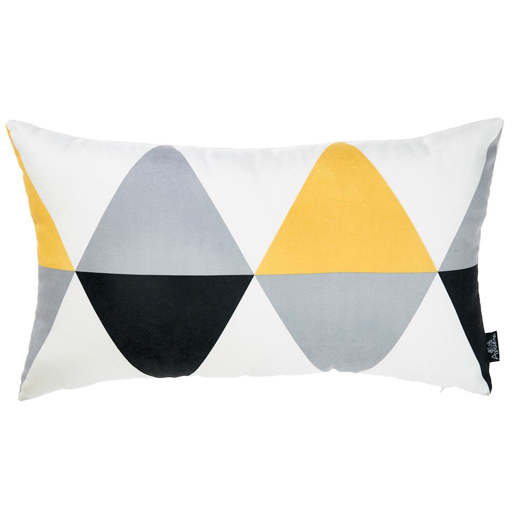 20"x 12" Yellow Gray Skandi Modern Decorative Throw Pillow Cover - 355381. Picture 3