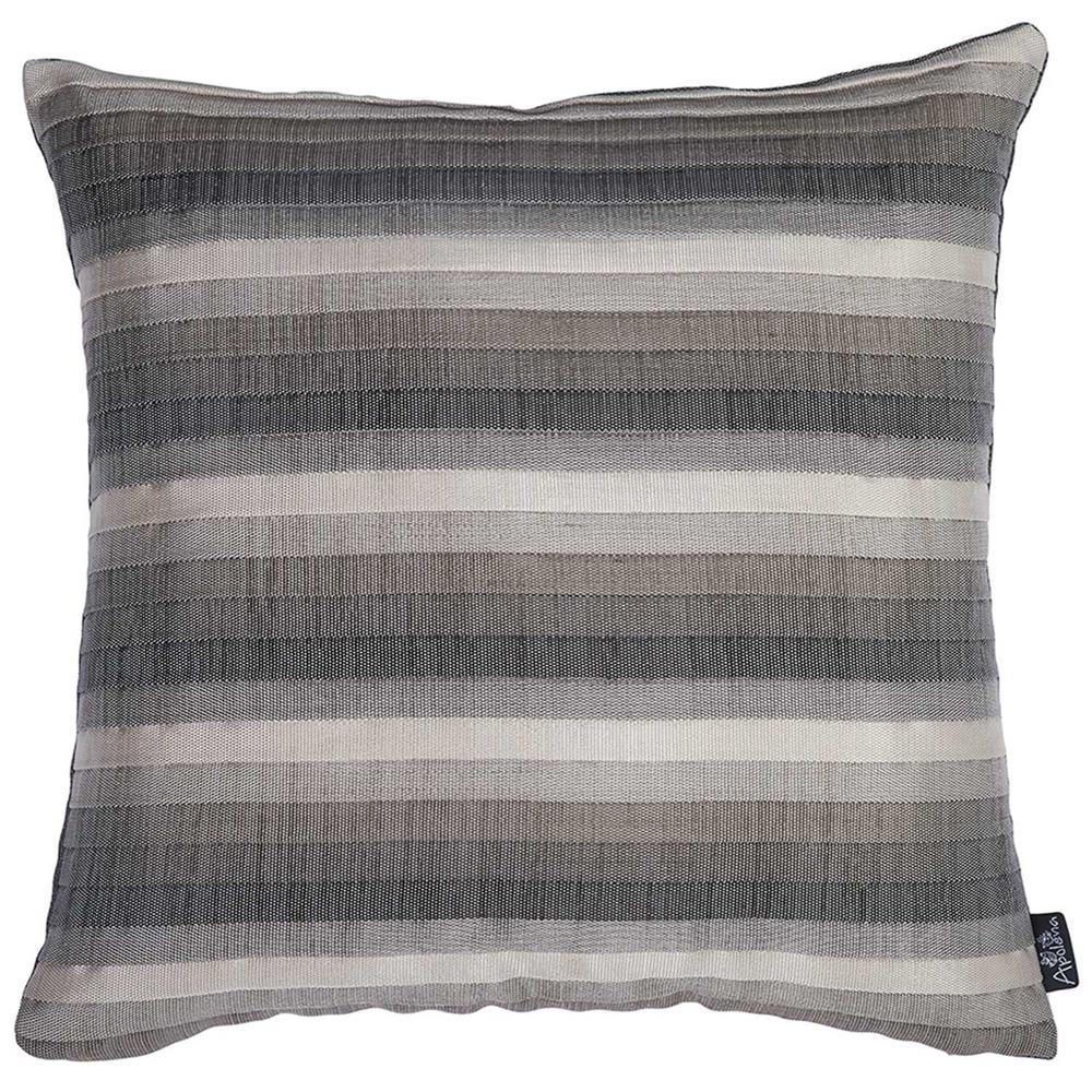 Gray Taupe and White Stripe Decorative Throw Pillow Cover - 355396. Picture 3