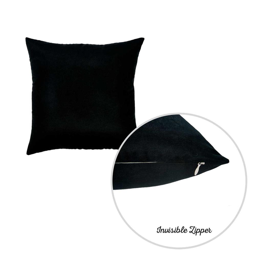 Set of 2 Black Brushed Twill Decorative Throw Pillow Covers - 355420. Picture 1
