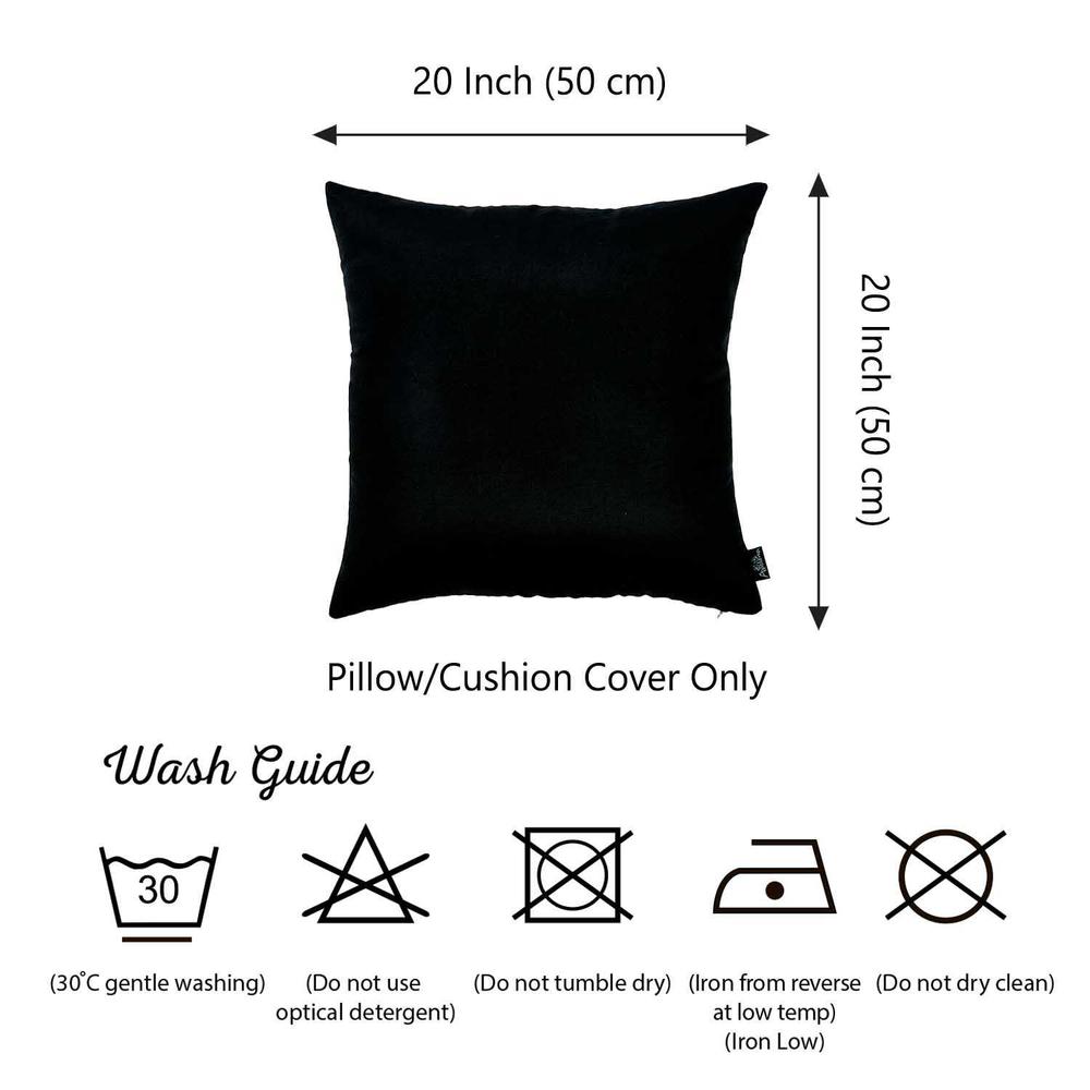Set of 2 Black Brushed Twill Decorative Throw Pillow Covers - 355420. Picture 2