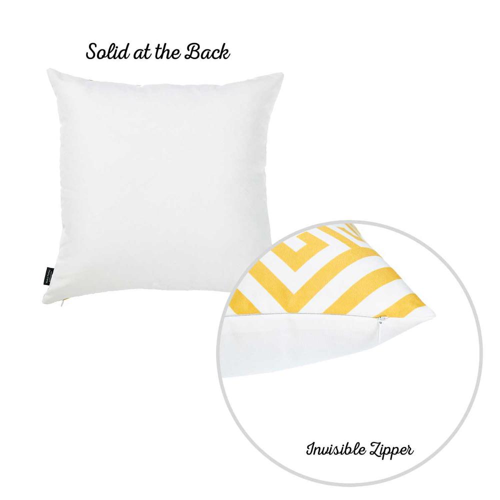 Yellow and White Printed Decorative Throw Pillow Cover - 355421. Picture 2