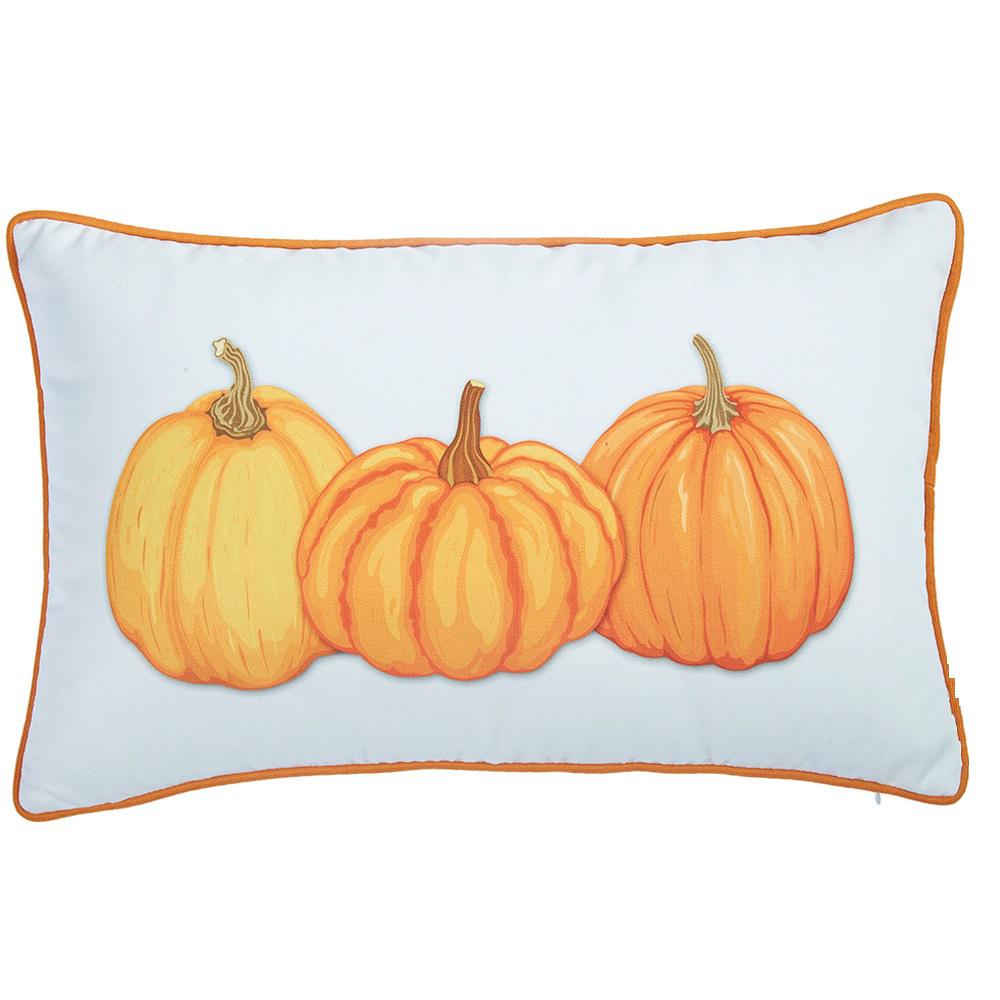 Pumpkin Trio Lumbar Decorative Throw Pillow Cover - 355442. Picture 1