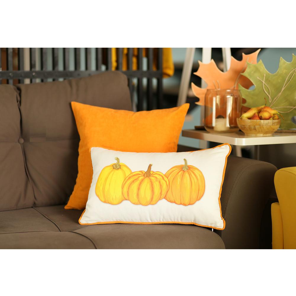Pumpkin Trio Lumbar Decorative Throw Pillow Cover - 355442. Picture 3