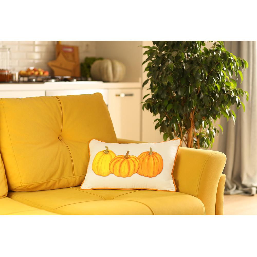 Pumpkin Trio Lumbar Decorative Throw Pillow Cover - 355442. Picture 4