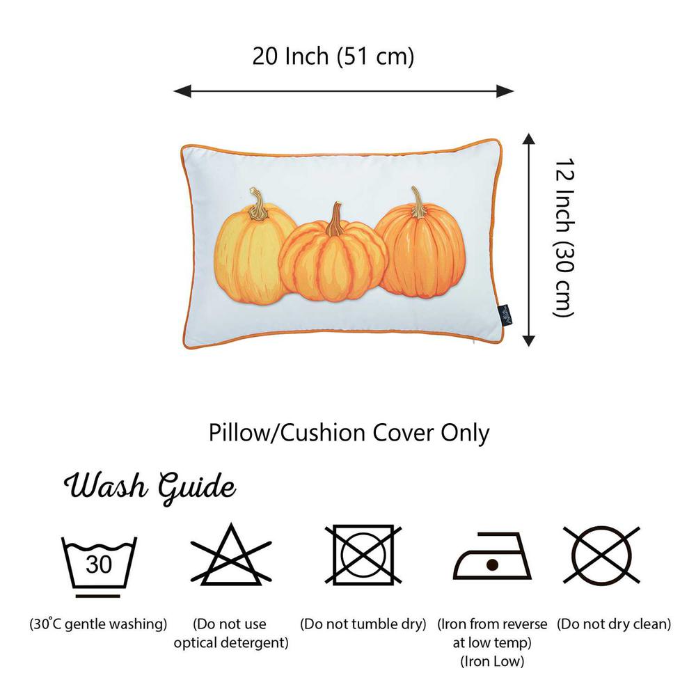 Pumpkin Trio Lumbar Decorative Throw Pillow Cover - 355442. Picture 5