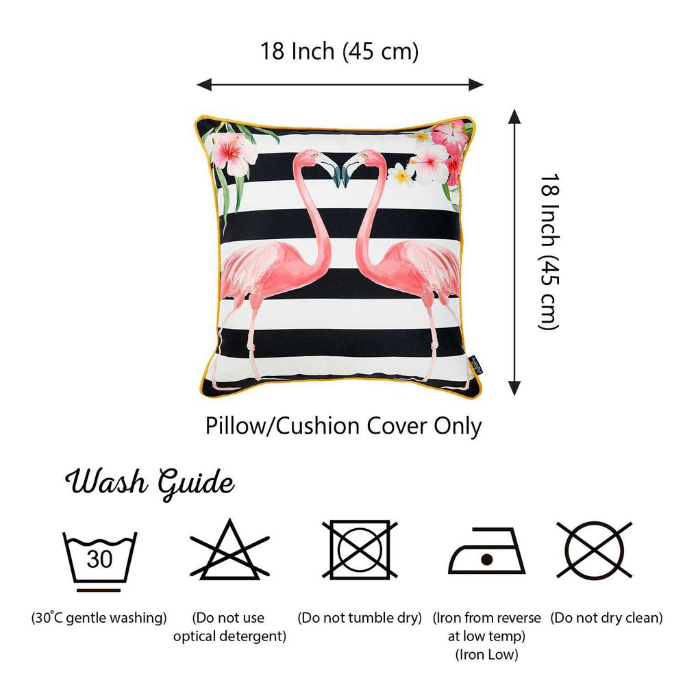 Black and White Flamingo Lovers Decorative Throw Pillow Cover - 355444. Picture 3