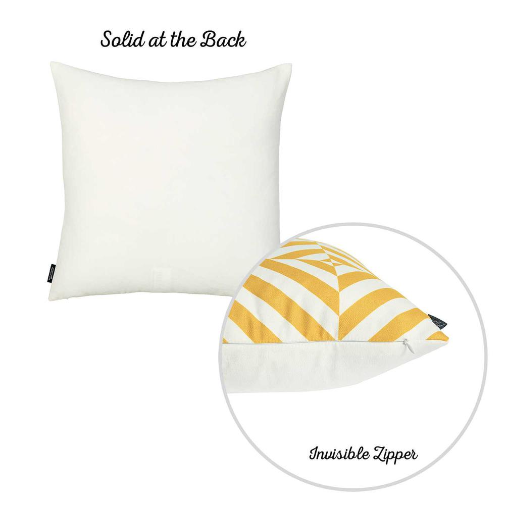 Yellow and White Geometric Squares Decorative Throw Pillow Cover - 355468. Picture 2