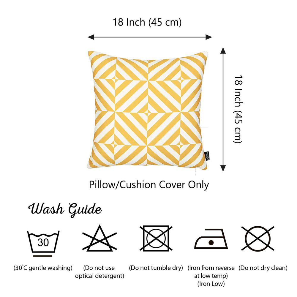 Yellow and White Geometric Squares Decorative Throw Pillow Cover - 355468. Picture 4