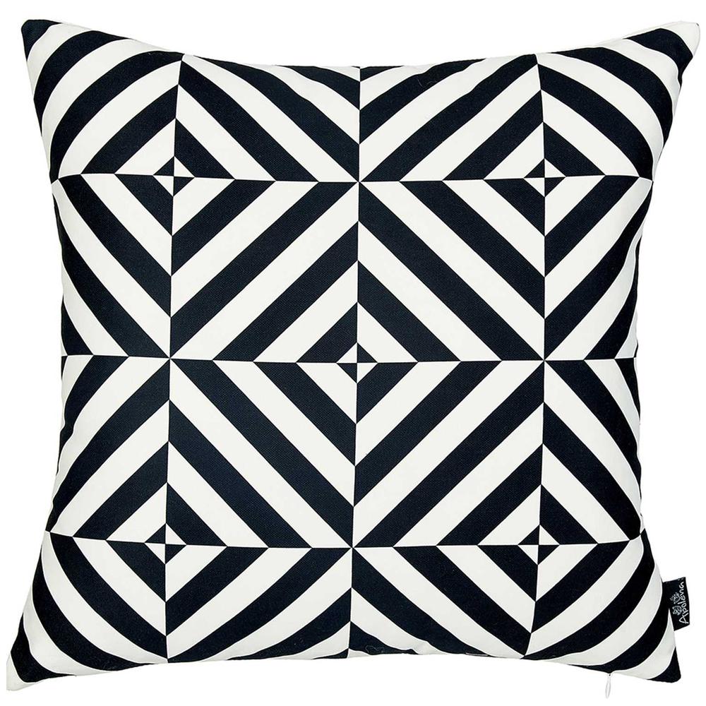 Black and White Geometric Diagram Decorative Throw Pillow Cover - 355471. Picture 1