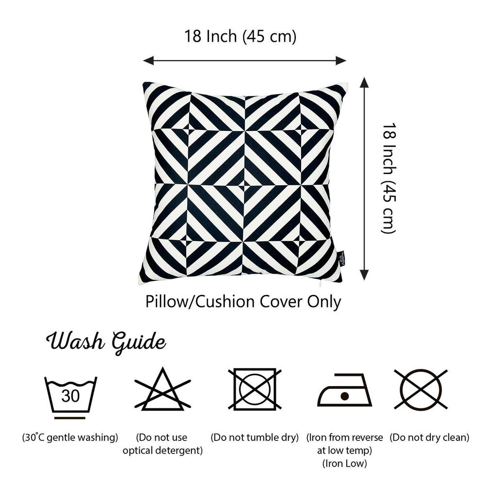 Black and White Geometric Diagram Decorative Throw Pillow Cover - 355471. Picture 4