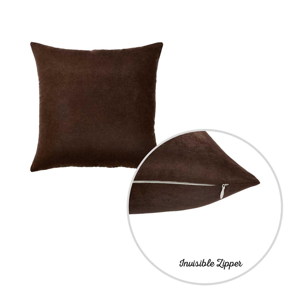 Set of 2 Brown Brushed Twill Decorative Throw Pillow Covers - 355488. Picture 2