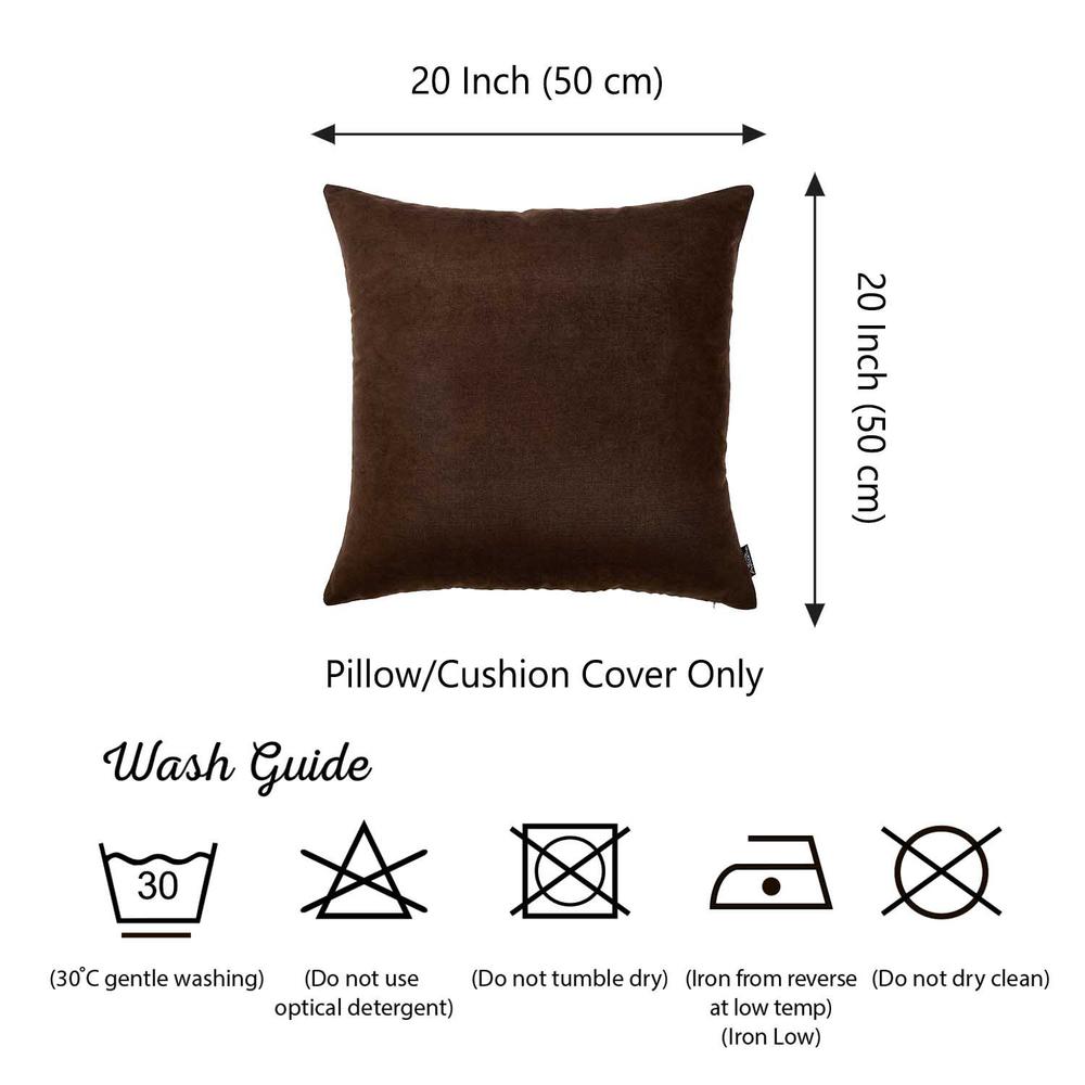 Set of 2 Brown Brushed Twill Decorative Throw Pillow Covers - 355488. Picture 3