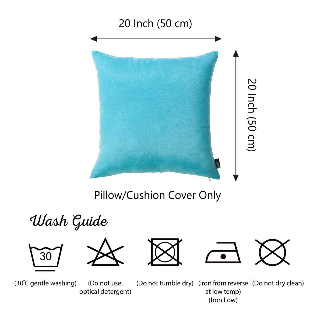 Set of 2 Aqua Blue Brushed Twill Decorative Throw Pillow Covers - 355494. Picture 2