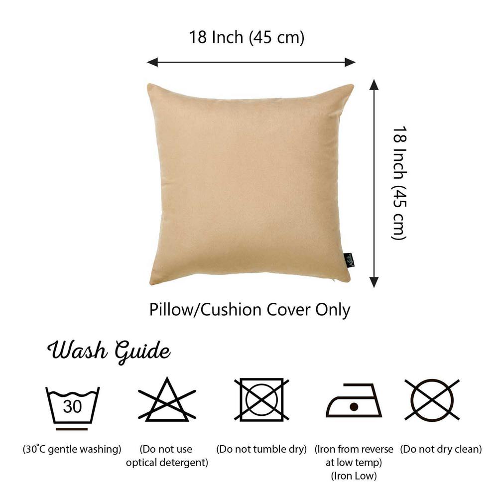 Set of 2 Light Beige Brushed Twill Decorative Throw Pillow Covers - 355505. Picture 3