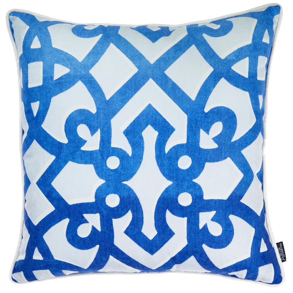 Blue Trellis Decorative Throw Pillow Cover Printed - 355523. Picture 1