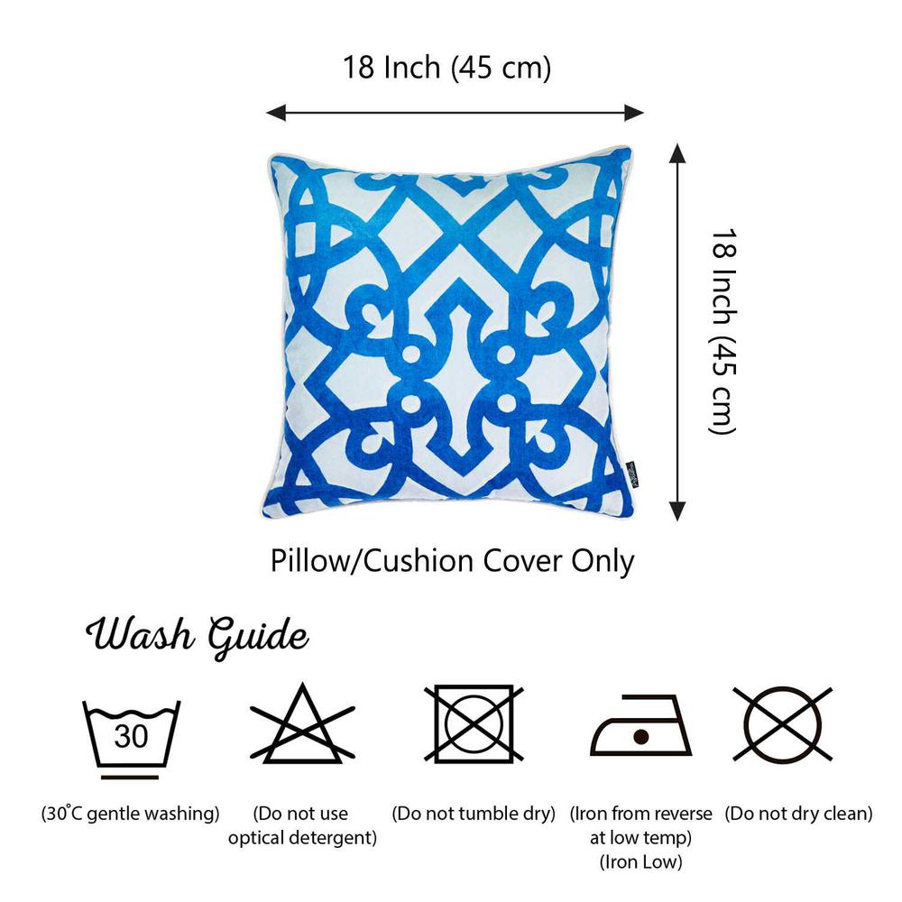 Blue Trellis Decorative Throw Pillow Cover Printed - 355523. Picture 3