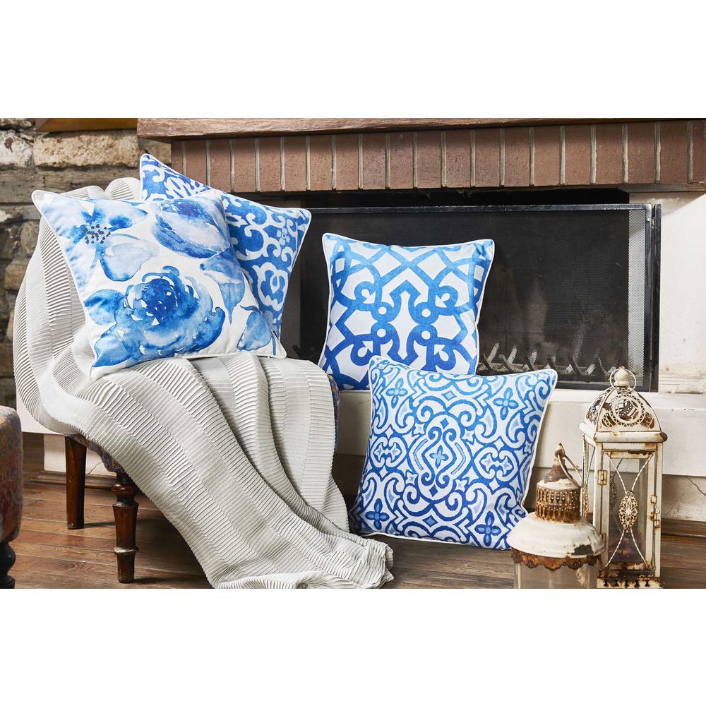 Blue Trellis Decorative Throw Pillow Cover Printed - 355523. Picture 4