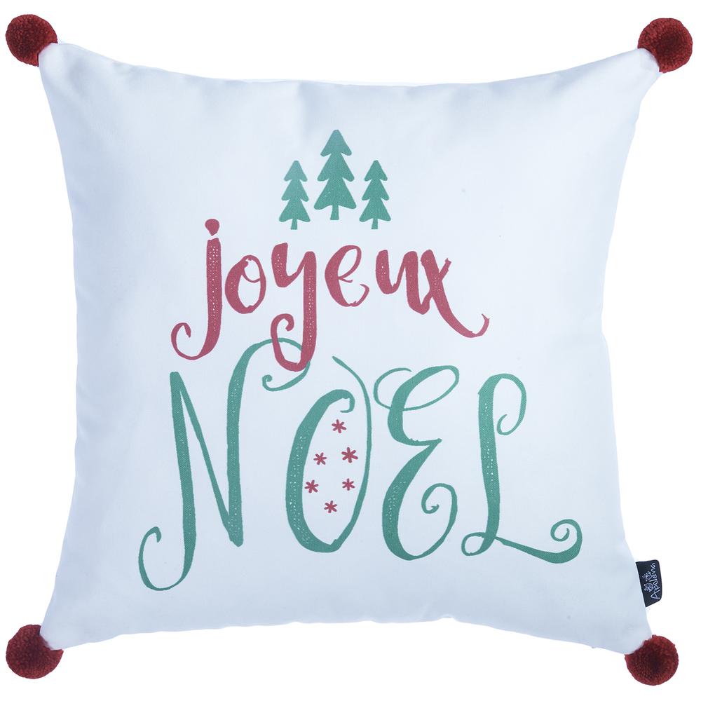 Joyeux Noel Square Printed Decorative Throw Pillow Cover - 355539. Picture 3