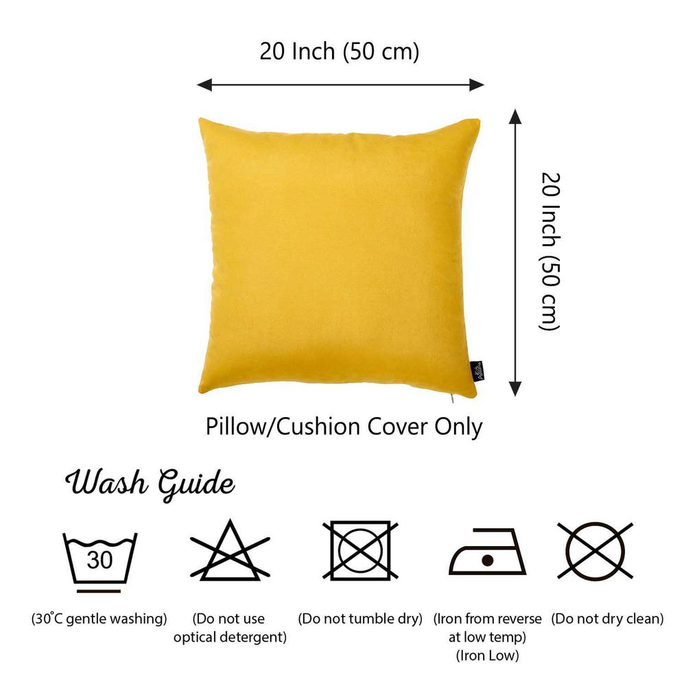 Set of 2 Yellow Brushed Twill Decorative Throw Pillow Covers - 355559. Picture 2