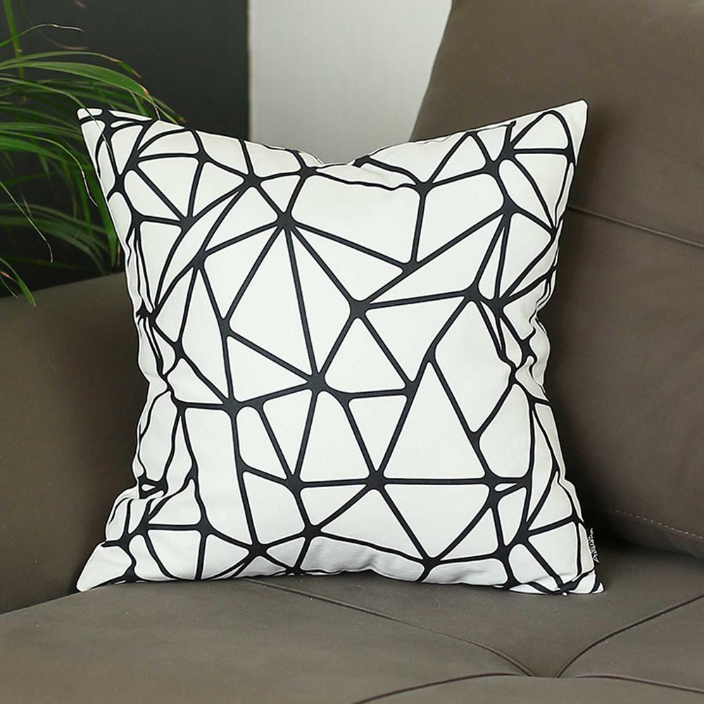 Black and White Abstract Geo Decorative Throw Pillow Cover - 355565. Picture 1