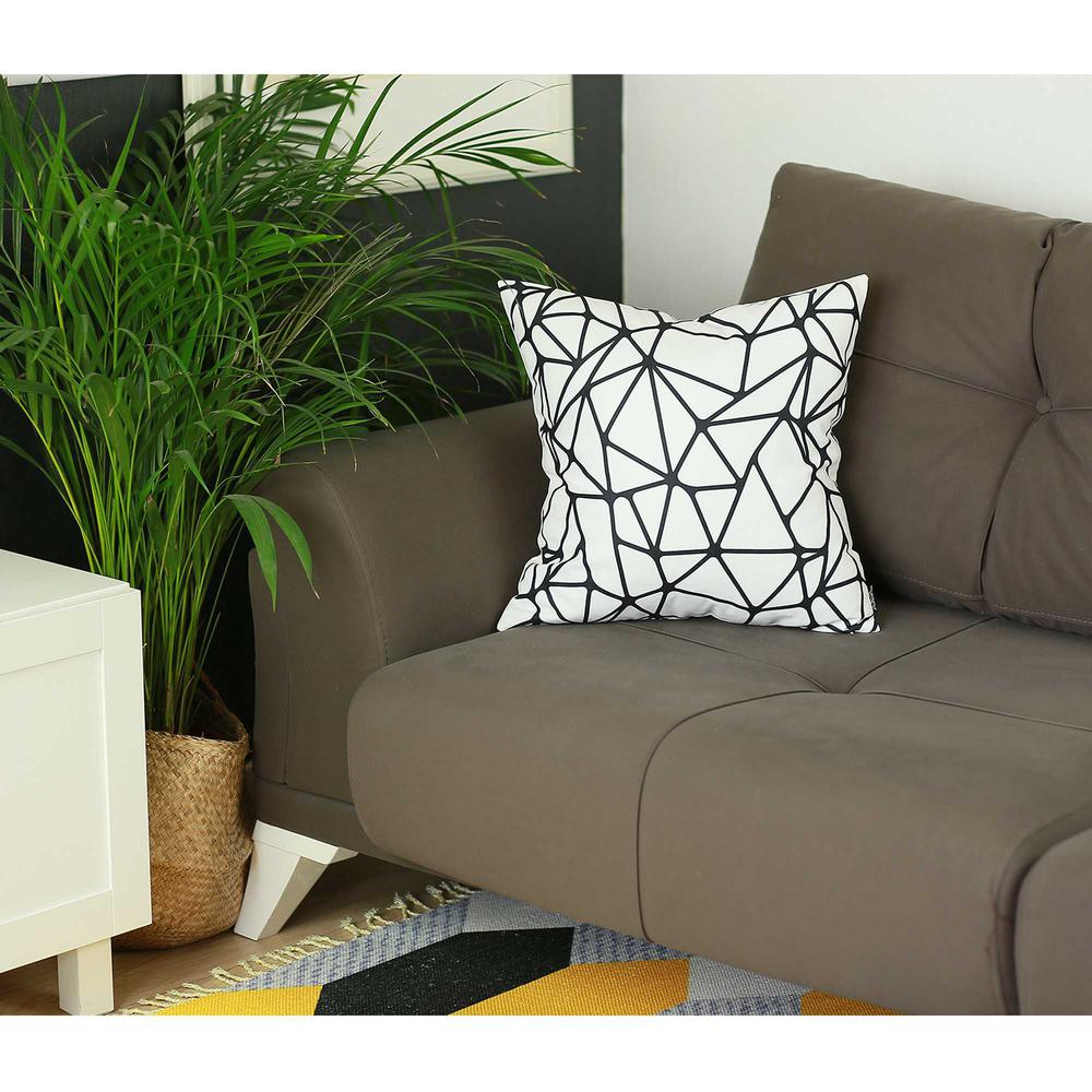 Black and White Abstract Geo Decorative Throw Pillow Cover - 355565. Picture 2