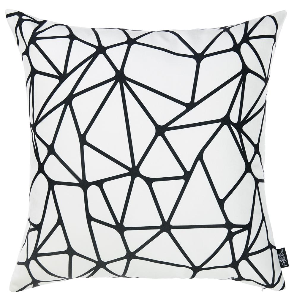 Black and White Abstract Geo Decorative Throw Pillow Cover - 355565. Picture 4