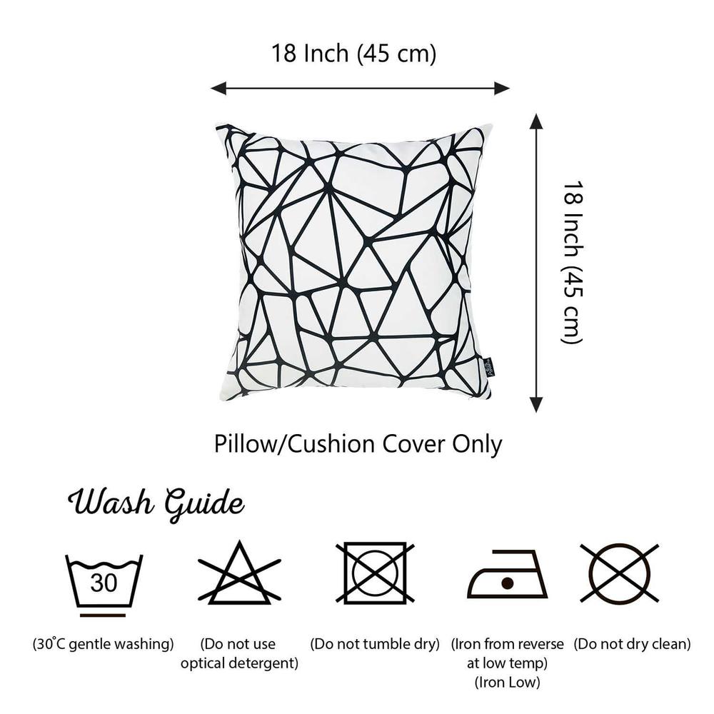 Black and White Abstract Geo Decorative Throw Pillow Cover - 355565. Picture 6