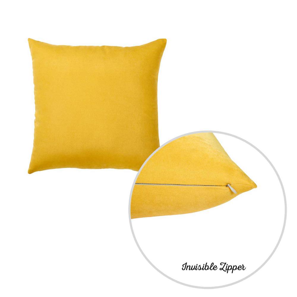 Set of 2 Yellow Brushed Twill Decorative Throw Pillow Covers - 355575. Picture 2