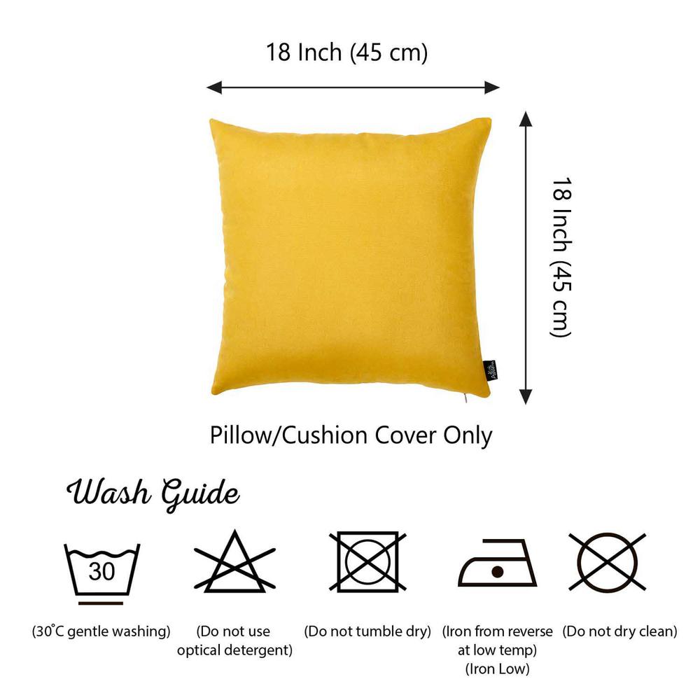 Set of 2 Yellow Brushed Twill Decorative Throw Pillow Covers - 355575. Picture 3
