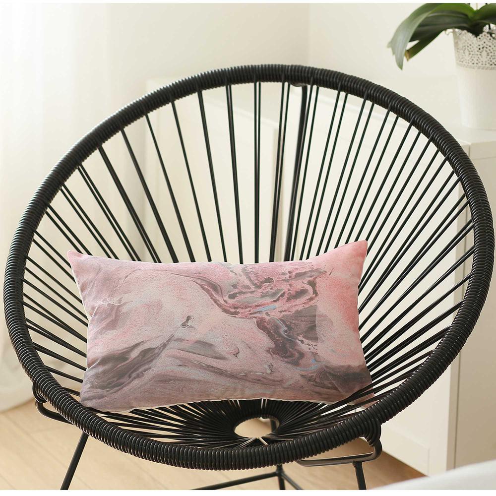 Pink Marble Decorative Lumbar Throw Pillow Cover - 355583. Picture 1