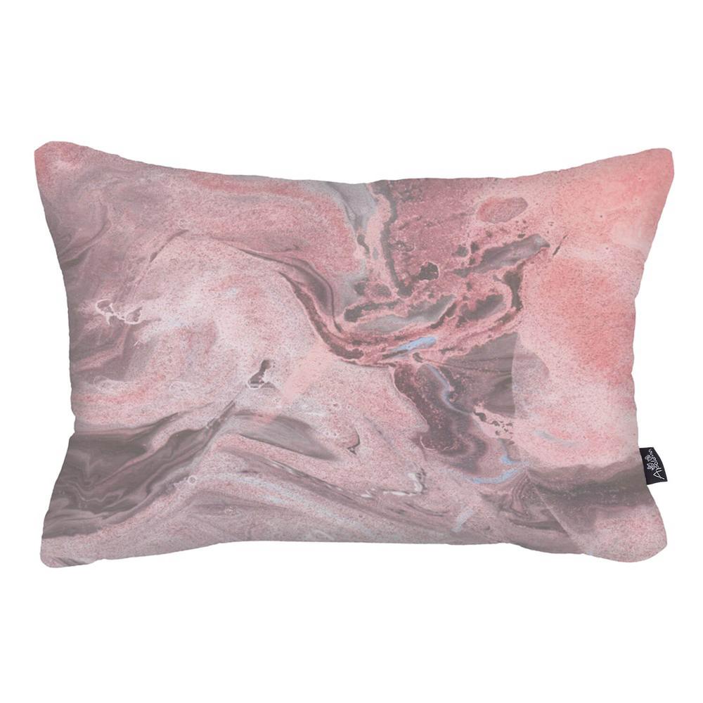 Pink Marble Decorative Lumbar Throw Pillow Cover - 355583. Picture 2