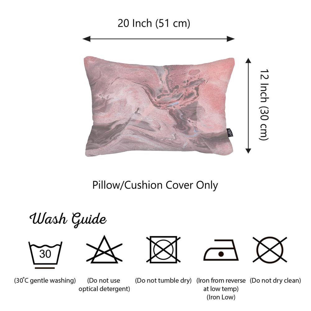 Pink Marble Decorative Lumbar Throw Pillow Cover - 355583. Picture 3