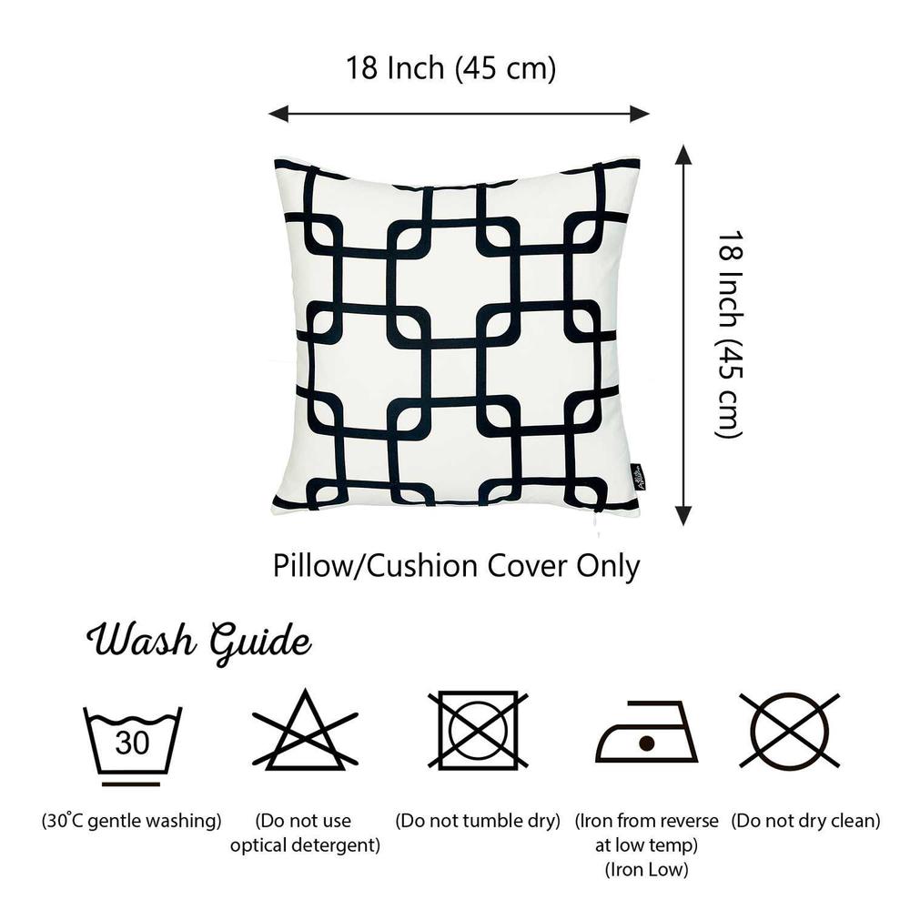 Black and White Geometric Squares Decorative Throw Pillow Cover - 355586. Picture 5