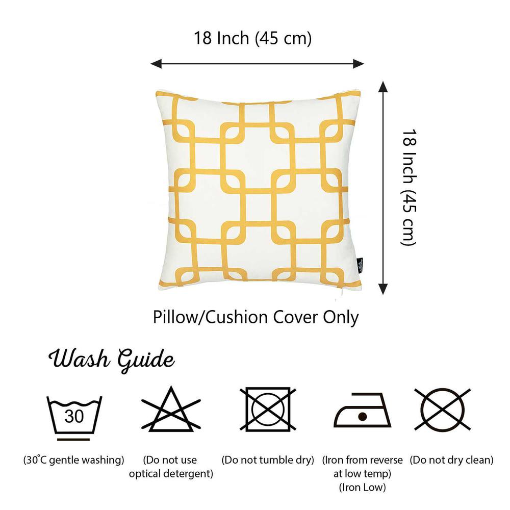 Yellow and White Geometric Squares Decorative Throw Pillow Cover - 355592. Picture 4