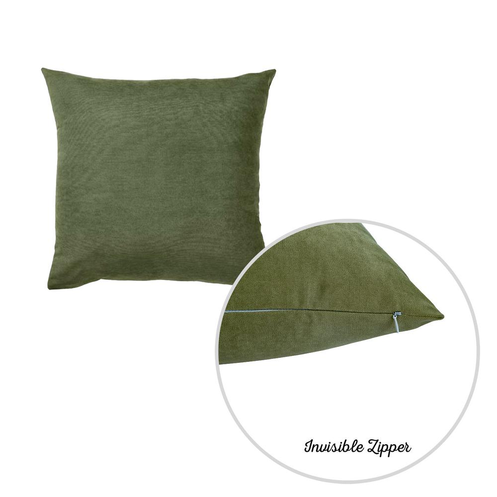 Set of 2 Fern Green Brushed Twill Decorative Throw Pillow Covers - 355599. Picture 2