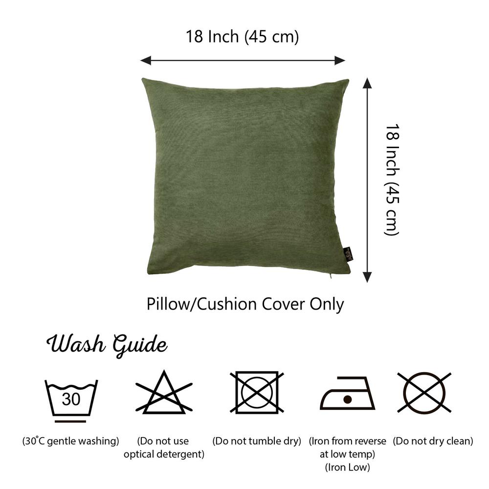 Set of 2 Fern Green Brushed Twill Decorative Throw Pillow Covers - 355599. Picture 3