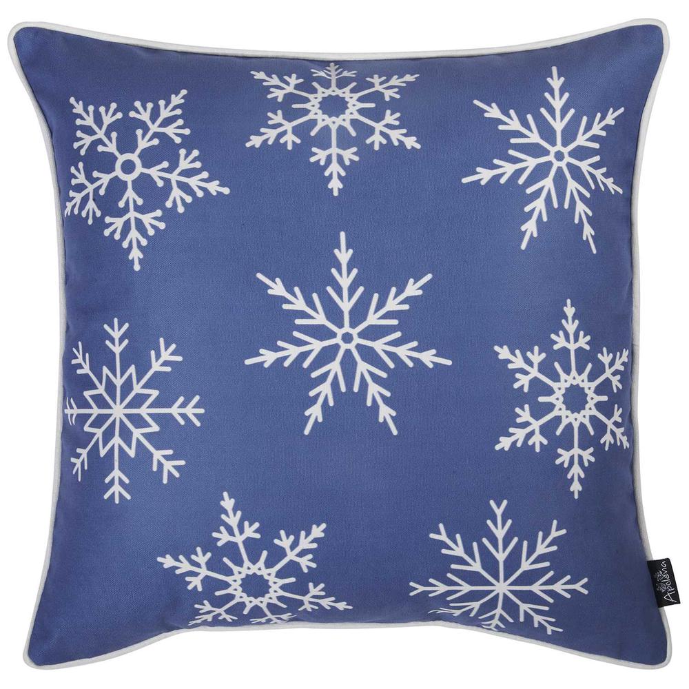 18"x18" Christmas Snow Flakes Printed Decorative Throw Pillow Cover - 355624. Picture 3