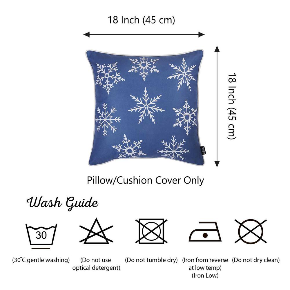 18"x18" Christmas Snow Flakes Printed Decorative Throw Pillow Cover - 355624. Picture 5