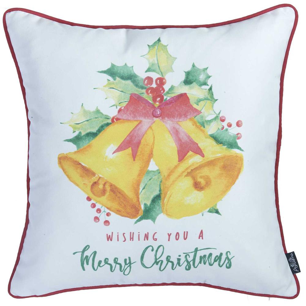 18"x18" Christmas Bells Printed Decorative Throw Pillow Cover - 355639. Picture 3
