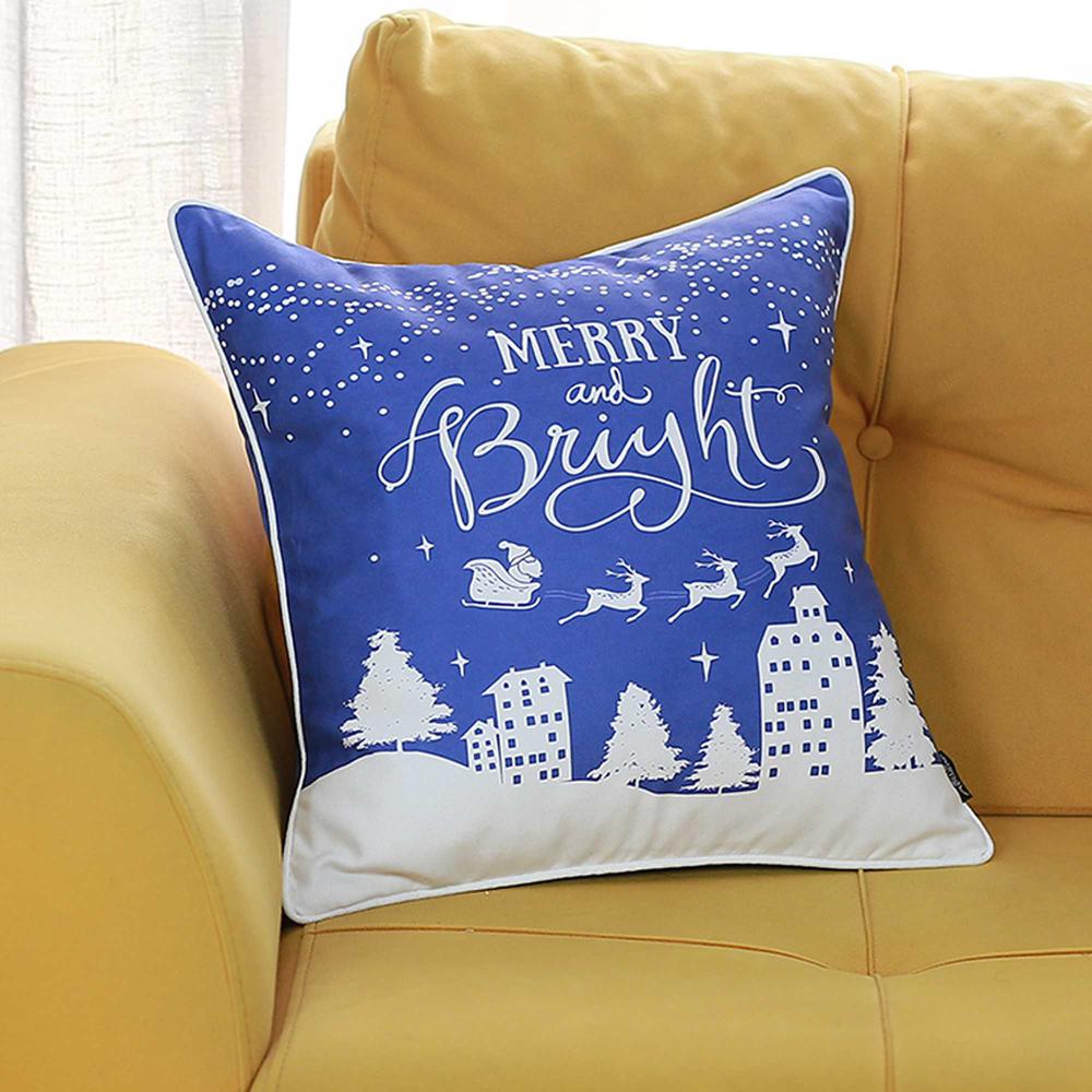 18"x18" Christmas Snow Printed Decorative Throw Pillow Cover - 355652. Picture 1