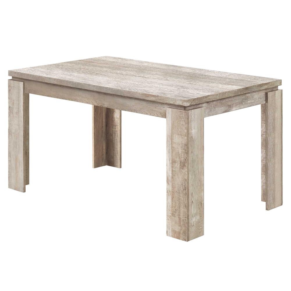 35.5" x 59" x 30.5" Taupe Reclaimed Wood Look  Dining Table - 355696. Picture 1