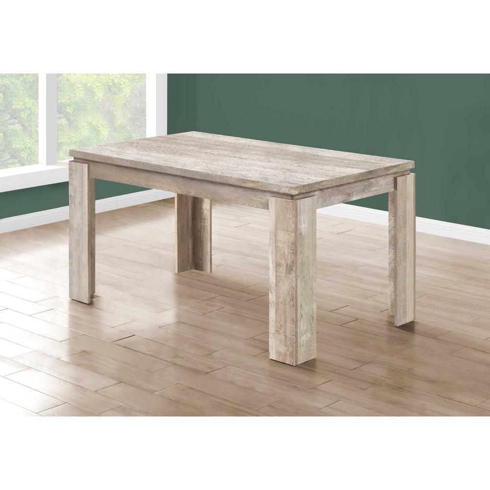 35.5" x 59" x 30.5" Taupe Reclaimed Wood Look  Dining Table - 355696. Picture 2