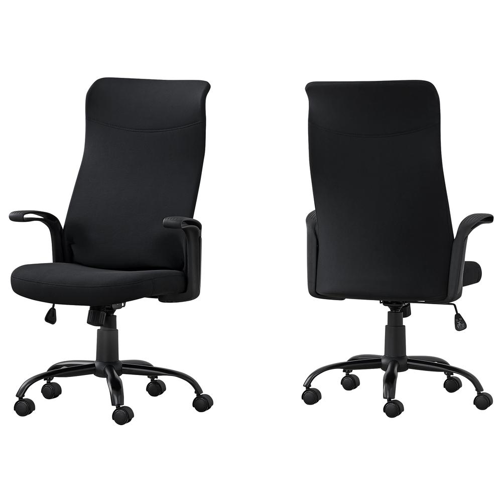 24.75" x 24" x 83.5" Black Fabric Multi Position  Office Chair. Picture 1