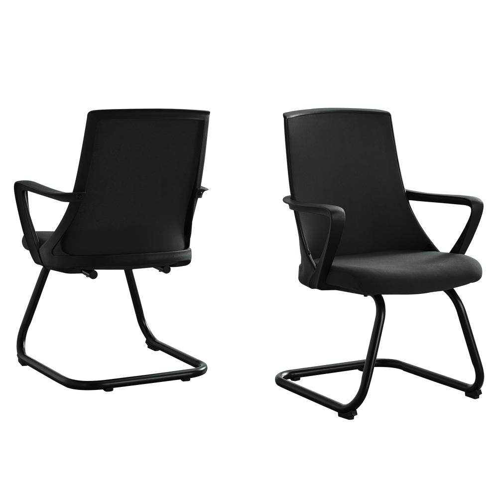 21" X 21" X 35" Black Mesh and Mid Back Office Chair - Set of 2 - 355716. The main picture.