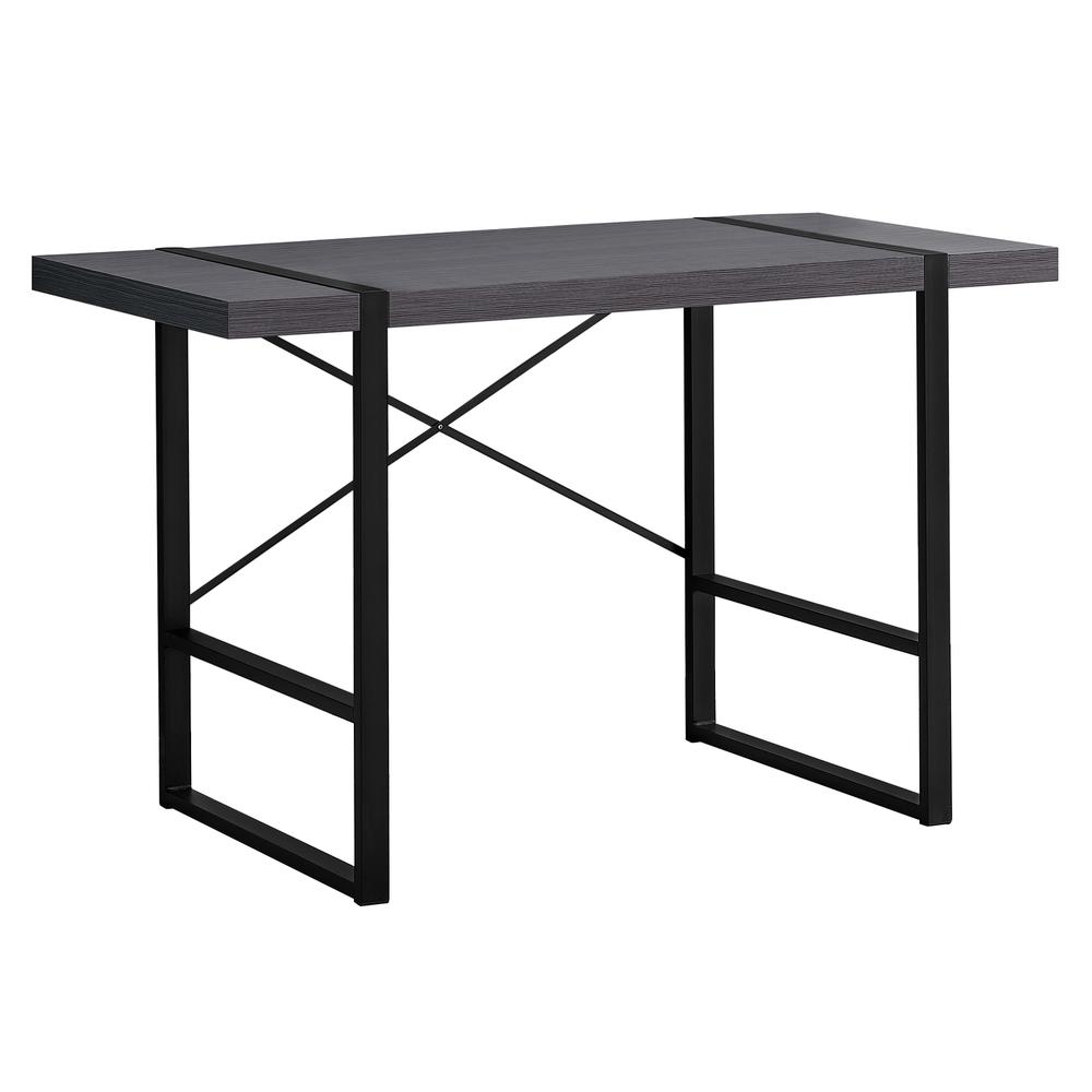23.75" x 49" x 30" GreyBlack Metal  Computer Desk. Picture 1
