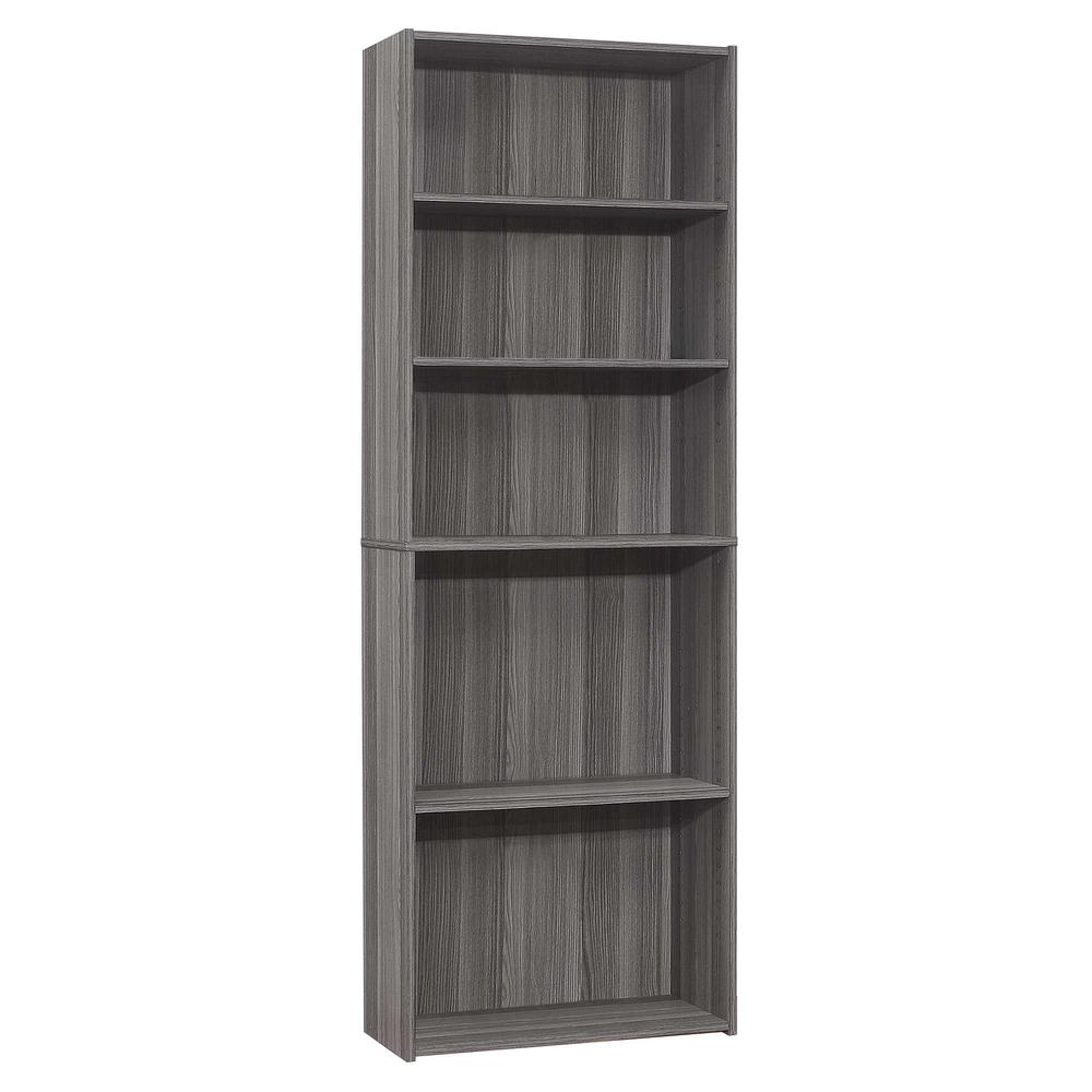 11.75" x 24.75" x 71.25" Grey 5 Shelves  Bookcase. Picture 1